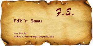 Für Samu névjegykártya
